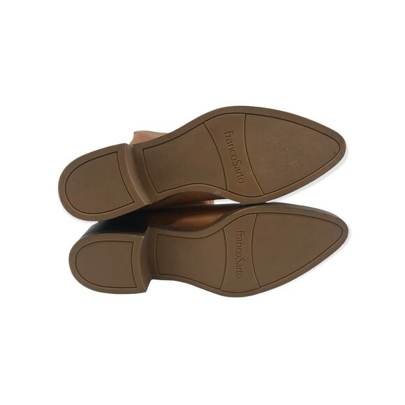 Franco Sarto Womens Daya Riding Boots Brown Leather Pointed Toe Zip 7 M New - Picture 8 of 11